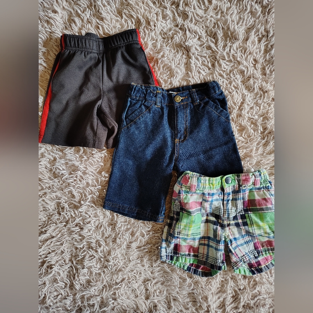 Plaid, Denim, and Black Shorts Trio